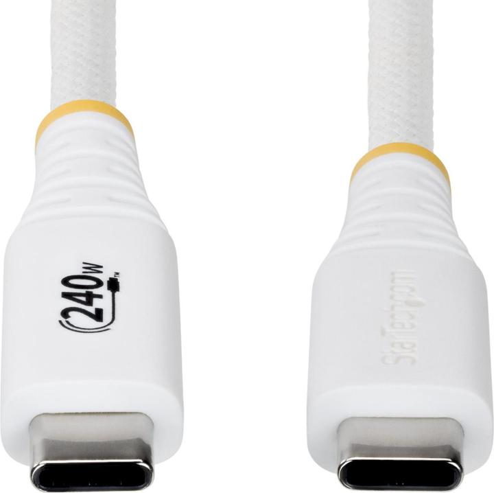 Produktbild StarTech .com S2CEPR2MW-USB-CABLE, 2 m, USB C, USB C, USB 2.0, 0,48 Gbit/s, Weiss (2 m, USB 2.0, 240 W)