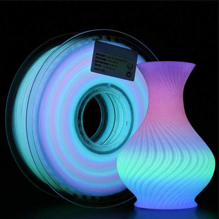 Produktbild eSUN PLA Luminous Rainbow Filament 1.75mm 1Kg (PLA, 1.75 mm, 1000 g, Mehrfarbig)