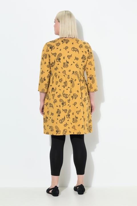 Image du produit Ulla Popken T-shirt long, décolleté en V et manches 3/4, coupe évasée (60)
