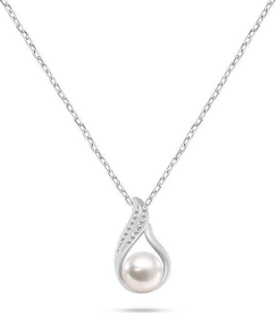 Produktbild Brilio Silver necklace with zircons and real pearl NCL219W (Silber)