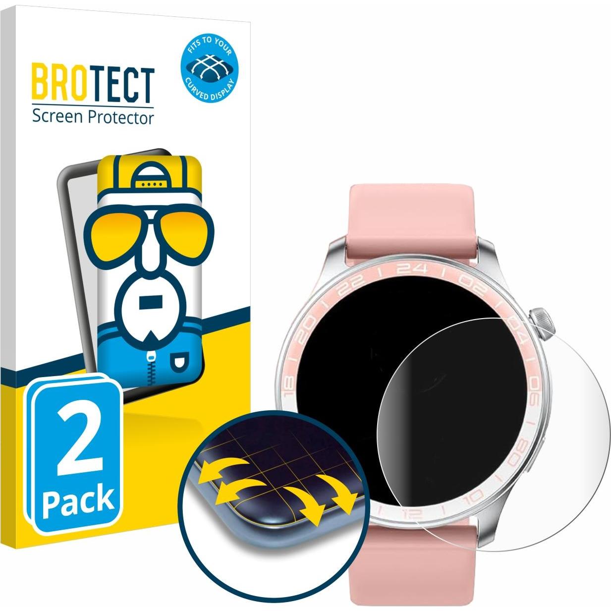 BROTECT Fullscreen Schutzfolie Displayschutz Folie Klar Transparent, Smartwatch Schutzfolie, Transparent