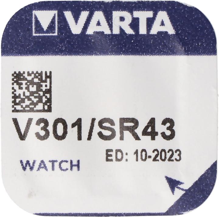 Varta V301, SR43, SR43SW Knopfzelle für Uhren etc. (1 Stk., SR43, 110 mAh)