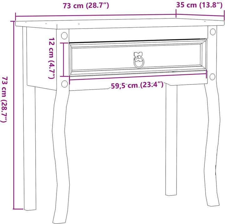 Produktbild vidaXL Konsolentisch (73 x 35 x 73 cm)