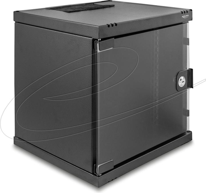 Produktbild Delock 10" Netzwerkschrank 6 HE mit Glastür zur Stand- oder (6 HE, 10 Zoll Rack)