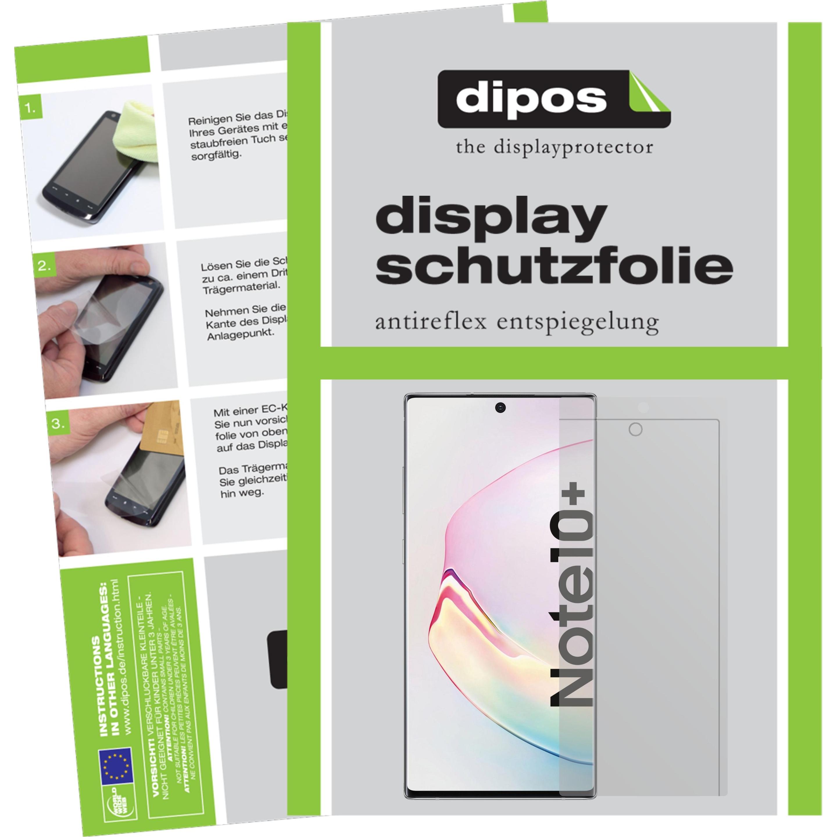Dipos Displayschutzfolie Antireflex (1 Stück, Samsung Galaxy Note 10+), Smartphone Schutzfolie, Transparent