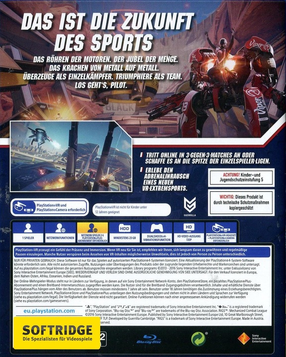 Image du produit Sony Ligue de combat mécanisé RIGS VR (PS4, Multilingue)