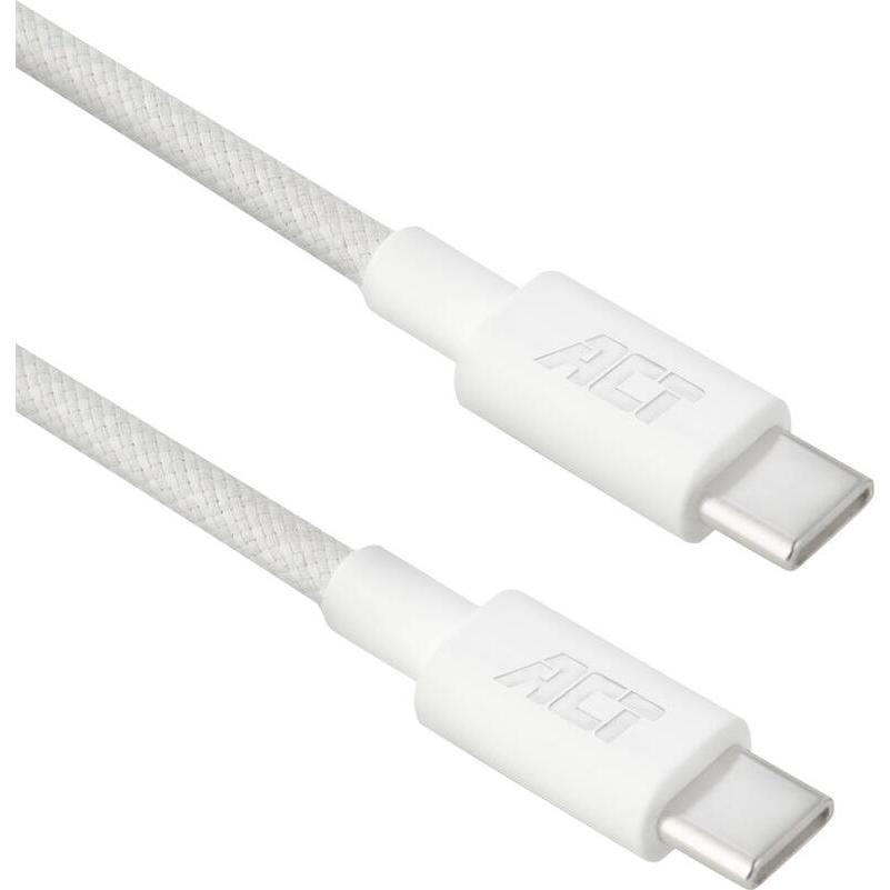 ACT USB 2.0 60W charging/data cable USB-C to USB-C, white, 1 meter (1 m, USB 2.0, 60 W), Cavo USB
