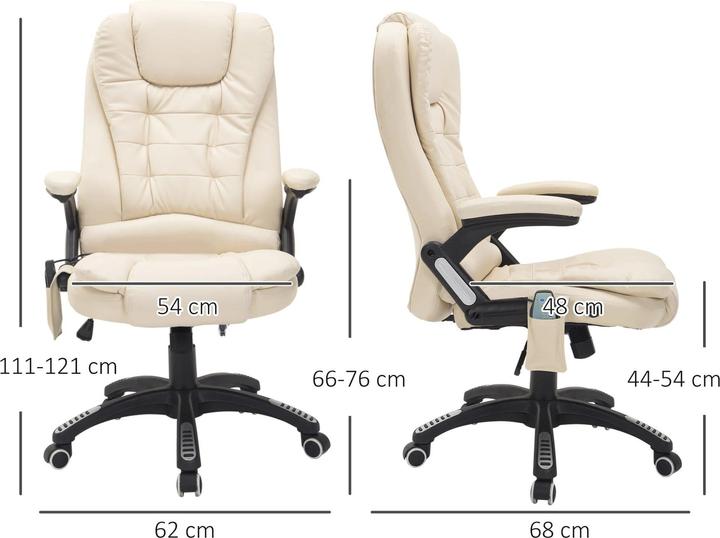 Produktbild Swisshandel24 Massagesessel Bürostuhl Gamingsessel 6 Punkt Vibrations Massage mit Wärmefunktion Kunstleder Beige