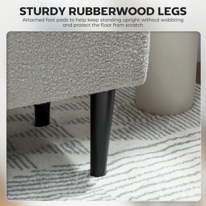 Image du produit Homcom Sitzbank Polyester, Kautschukbaumholz Grau (95 cm)