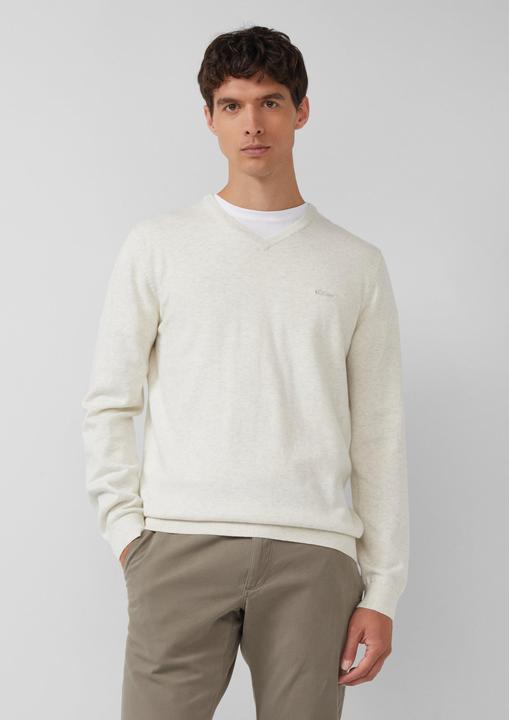 Produktbild s.Oliver Strickpullover Strickpullover mit Logo-Stickerei (L)