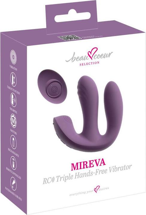 Actual product image Beau Coeur MIREVA RC Triple Hands-Free Vibrator
