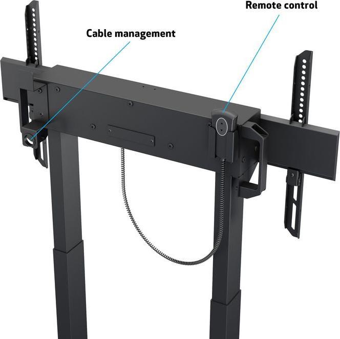 Image du produit Multibrackets Pied électr., -90", max 60 kg, noir (60 kg, 37" - 90")