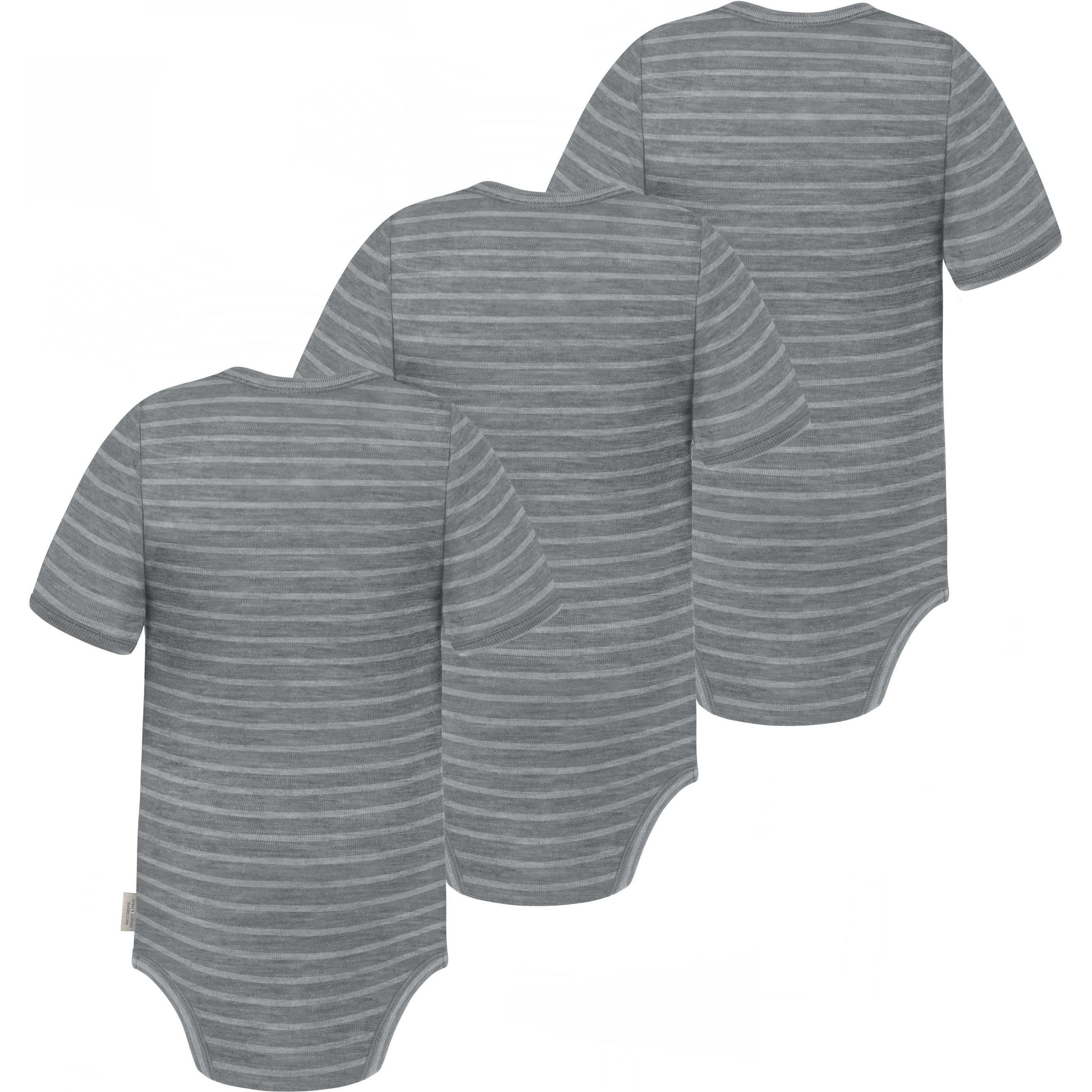 Thumbnail - Normani, Herren, Body, 3er Set Baby Merino Body Kurzarm „Tauranga" - 9287, Grau, (86)