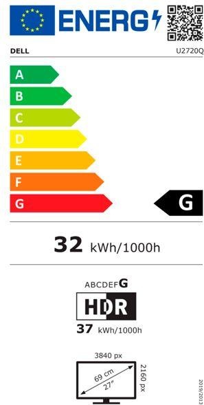 Label énergétique Dell UltraSharp U2720Q (3840 x 2160 pixels, 27")