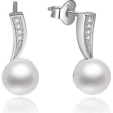 Beneto, Ohrringe, Silver earrings with real pearls AGUP1188 (L)