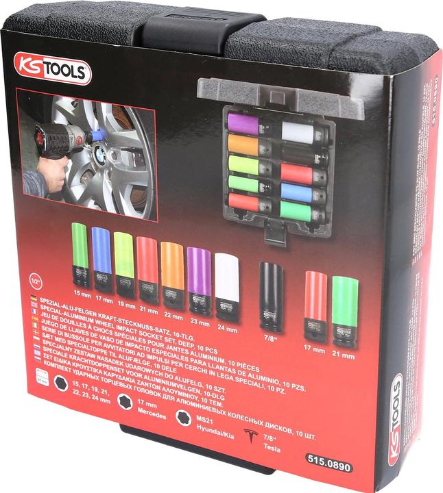 Produktbild KS Tools Steckschlüsselsatz (19 mm, 24 mm, 22 mm, 16 mm, 23 mm, 21 mm, 18 mm, 17 mm, 15 mm, 20 mm)