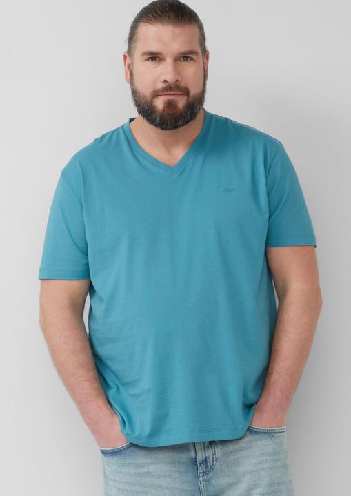 Produktbild S.Oliver T-Shirt Jersey-T-Shirt mit V-Ausschnitt und Logo (5XL)