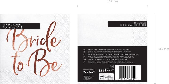 Actual product image Amscan Bride (20 pcs., 33 x 33 cm)