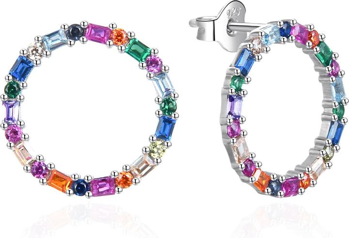Actual product image Agato Silver Earrings With Colored Zircons Agt-E163pc (Silver)