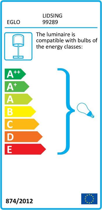 Energie-Label EGLO Tischleuchte LIDSING 1x E27, Grau (E27)