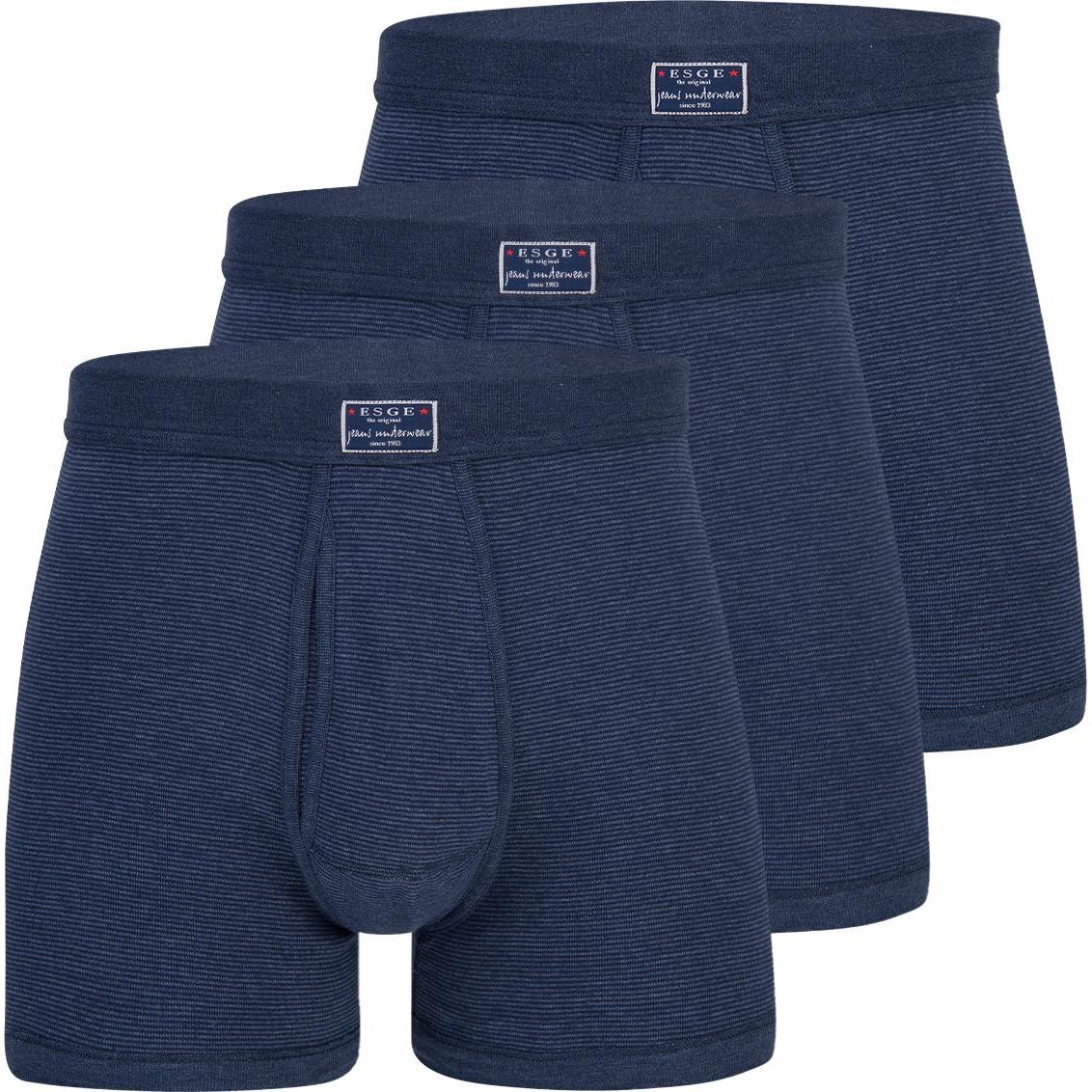 ESGE, Herren, Unterhosen, 3er Pack - Feinripp Jeans Pant mit Eingriff, Blau, (XL, 3er Pack)