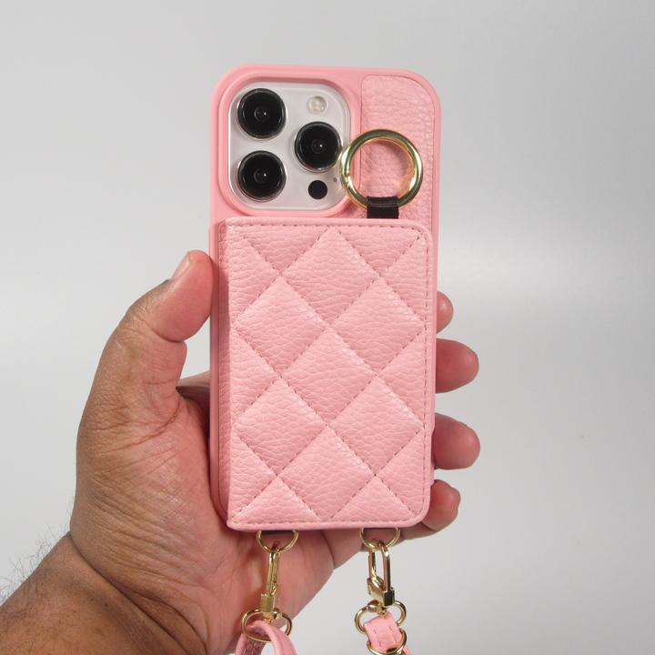 Image du produit PhoneLook Coque Cuir matelassé avec miroir et compartiment carte inclus grande lanière amovible (Apple iPhone 15 Pro)