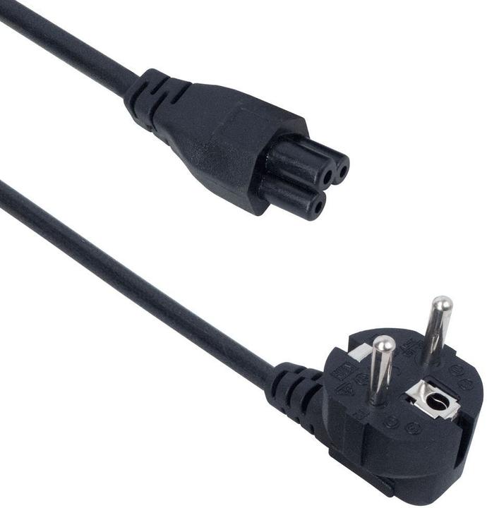 Produktbild Fuj Tek CEE 7/7-C5 Stromkabel mit abgewinkeltem Stecker, schwarz, 3m (3 m)
