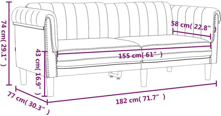 Produktbild vidaXL Sofa (2-Sitzer)