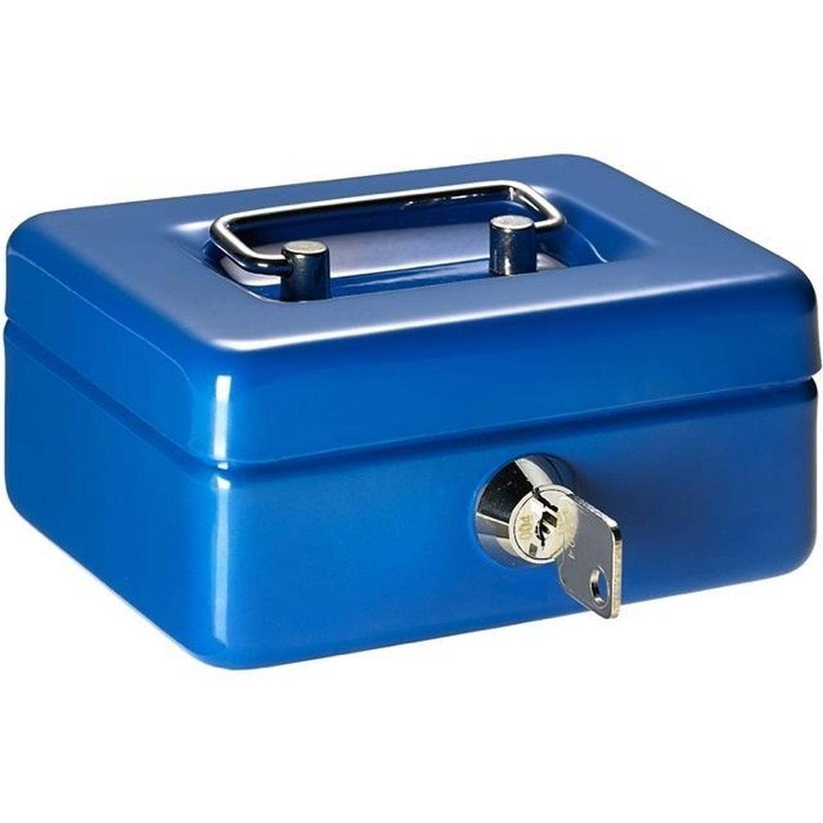 Alco, Geldkassette, Geldkassette Mini-Box Stahlblech mit Schloss 125x95x60mm blau