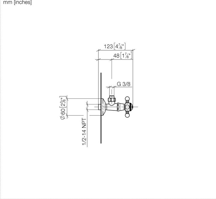 Produktbild Dornbracht Madison Eckventil, kalt, 1/2", 22900360