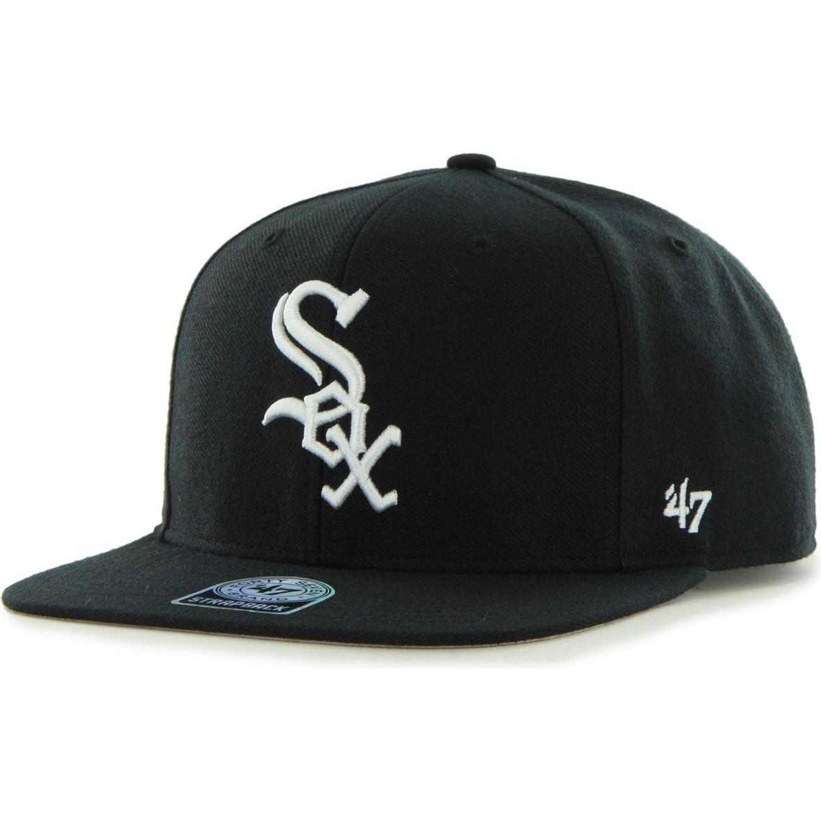 47 Brand, Unisex, Cap, MLB black Chicago White Sox Sure Shot Captain OSFA, Schwarz, (One Size)