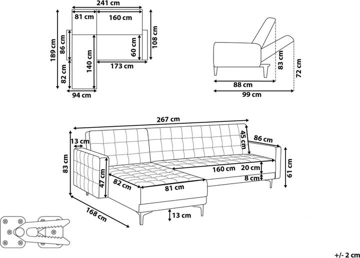 Actual product image Beliani Aberdeen (Corner sofa)