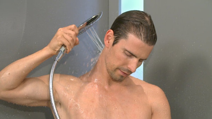 Produktbild hansgrohe HG Handbr RAINDANCE SELECT E 150 3jet DN 15, EcoSmart Version chrom (3 Strahlarten, 9 l/min)