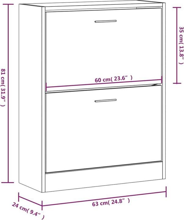 Actual product image vidaXL Ayaan (63 x 24 x 81 cm)