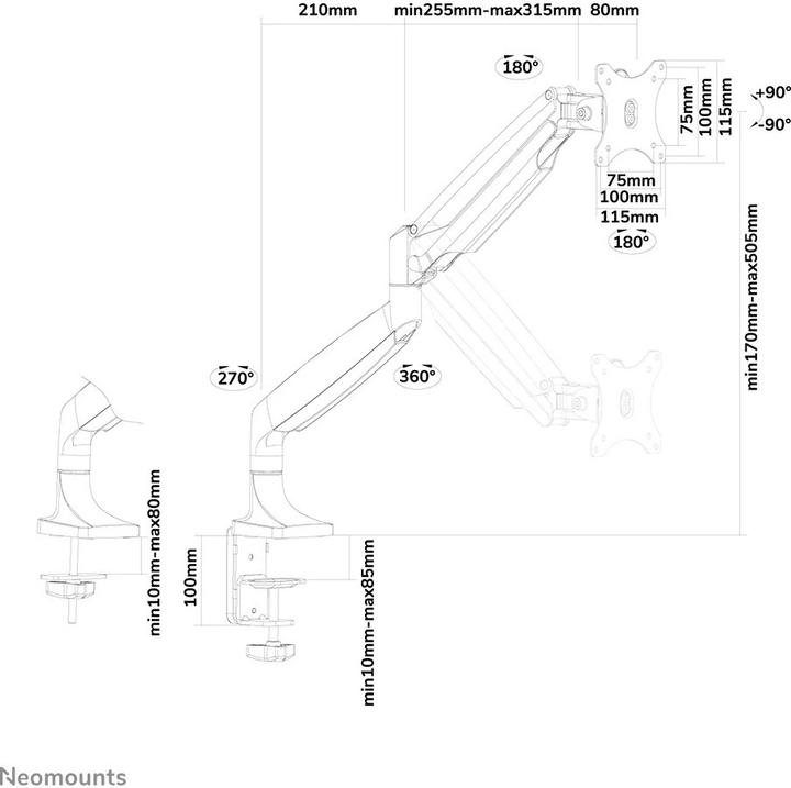 Image du produit Neomounts Support de table pour écran plat (Tables, 32", 9 kg)