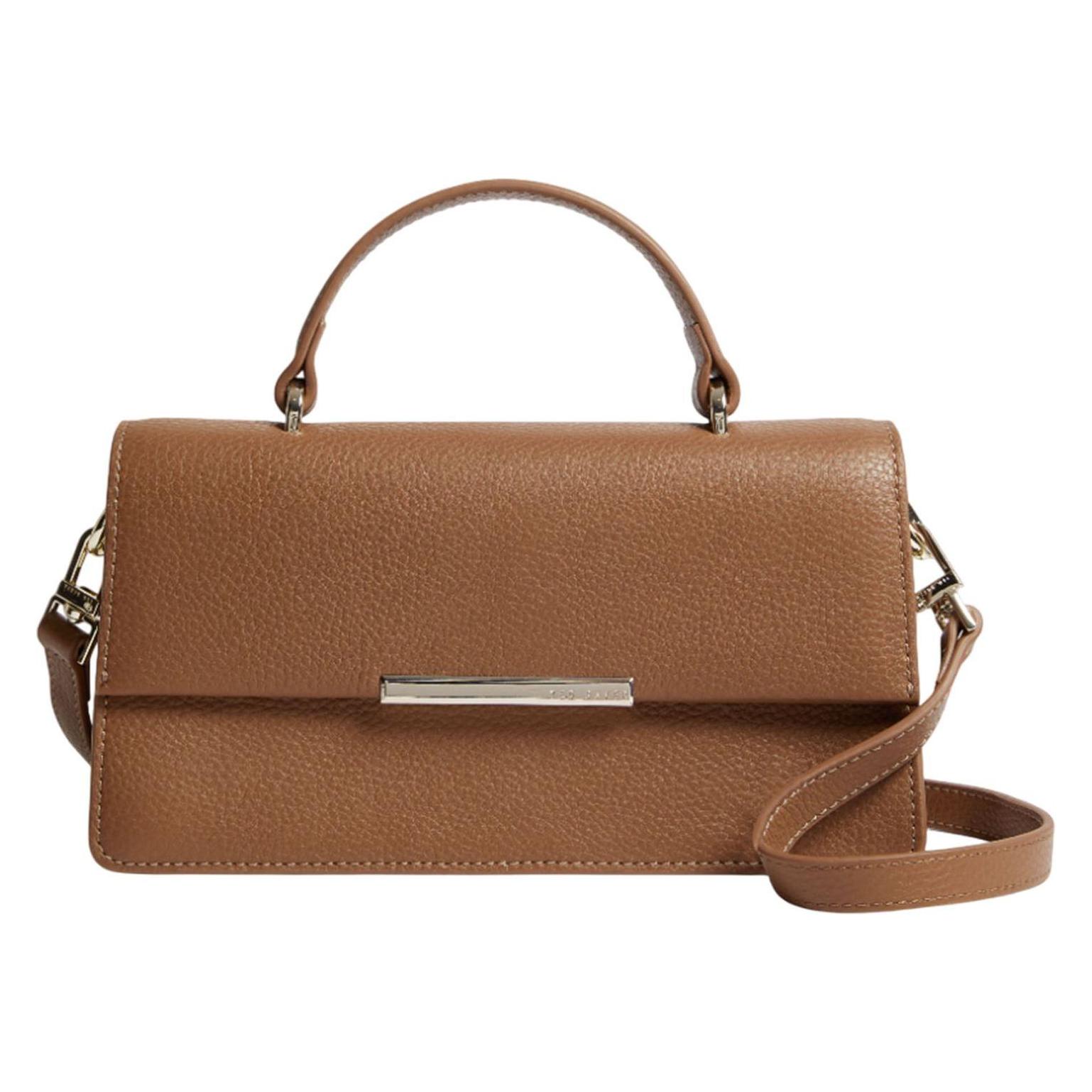 Ted Baker, Damen, Handtasche, Rosly Bar Detail Elongated Top Handle Bag, Braun