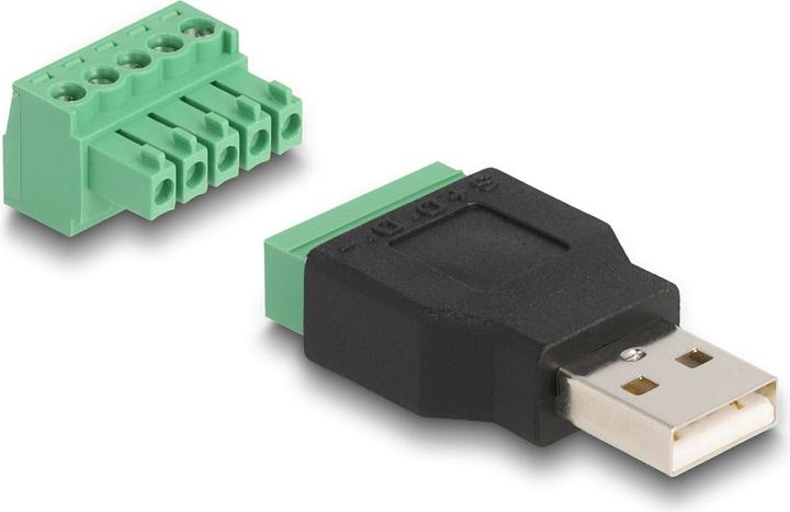 Produktbild Delock USB 2.0 Adapter USB-A Stecker - Terminalblock (USB 2.0, 5 cm)