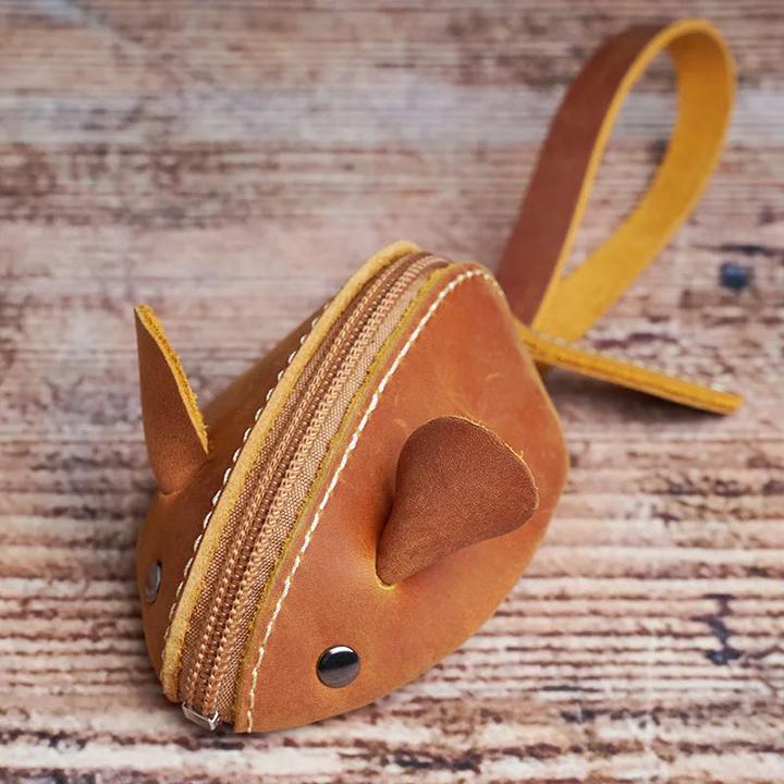Only-Bags.Store Vintage Mini Mini Münze Brieftasche Echtes Leder Kleine Brieftasche Maus Aufbewahrungstasche