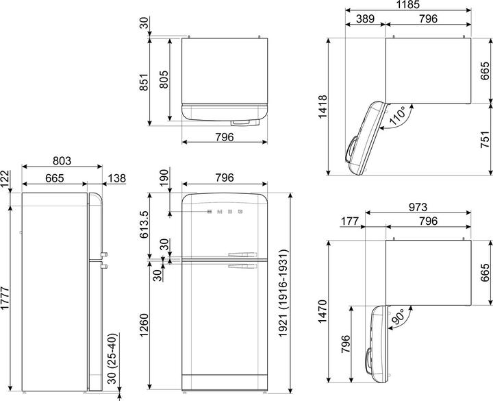 Image du produit Smeg Style rétro Fab50lbl5 (400 l)