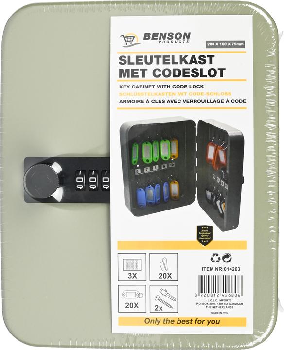 Actual product image Benson Key cabinet with code lock 20 hooks