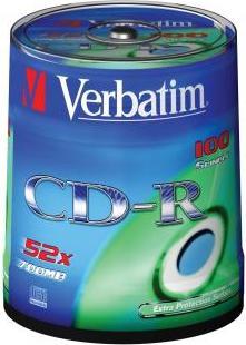 Produktbild Verbatim CD-R 52x, 700MB, 100er Spindel (100 x)
