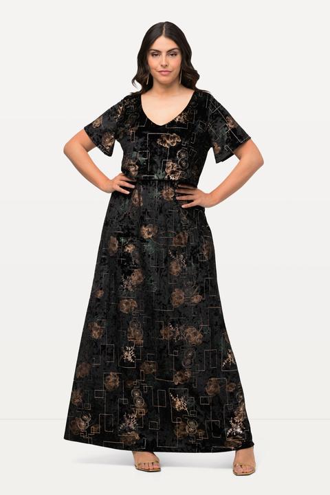 Produktbild Ulla Popken Abendkleid, Samt, V-Ausschnitt, Halbarm (50, 52)