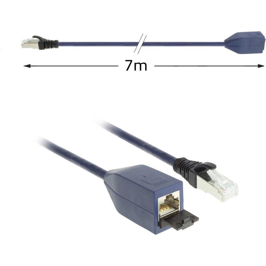 Thumbnail - ACT Blue 7 meters LSZH SFTP CAT6A MPTL extension cable snagless with RJ45 connectors (S/FTP, CAT6a, 7 m), Netzwerkkabel