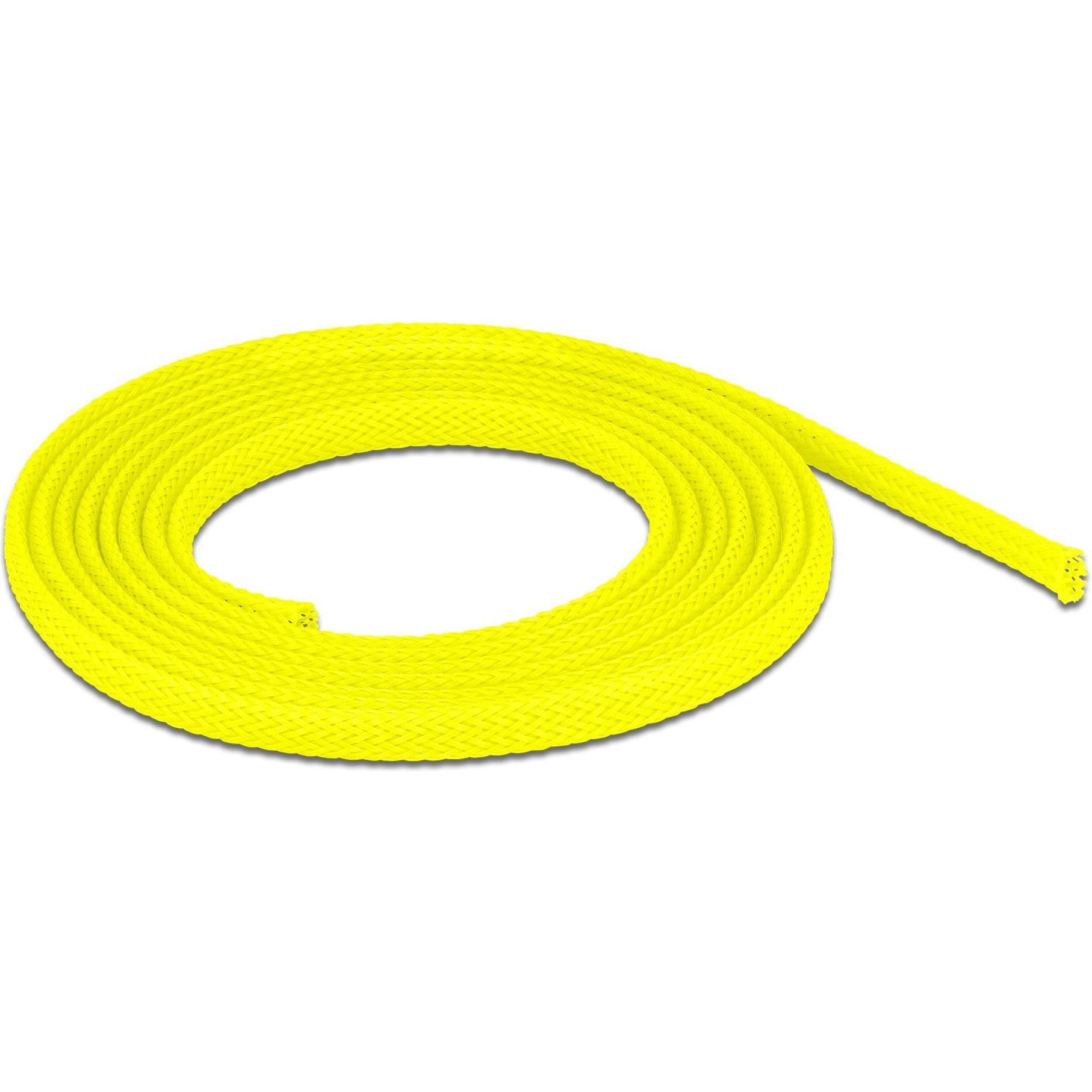 Delock, Kabelschutz + Kabelführung, Geflechtschlauch dehnbar 2 m x 6 mm gelb (Kabelschlauch, 2000 mm)