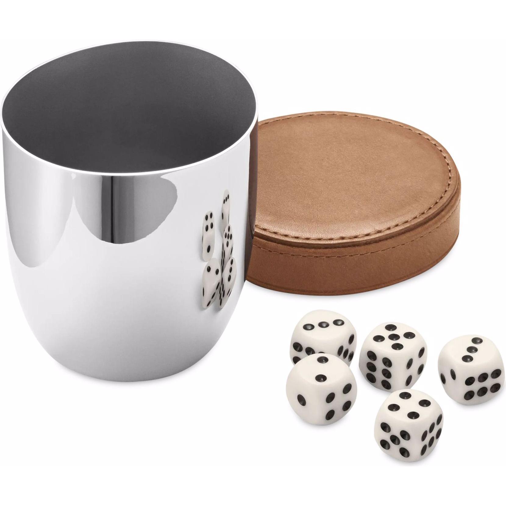 Thumbnail - Georg Jensen Gesellschaftsspiel Sky Games Würfelbecher stahlgrau