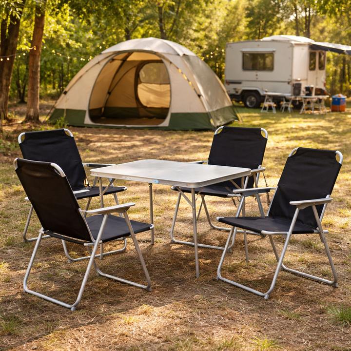 Produktbild Mojawo 5-teiliges Campingmöbel Set Alu L70xB50xH59cm schwarz
