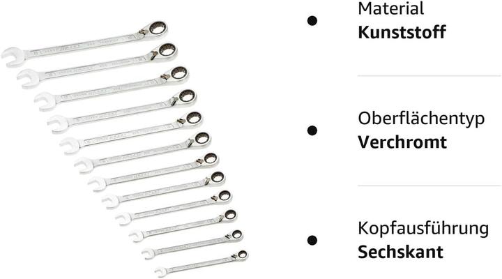 Produktbild HAZET Knarren Ring-Maulschlüssel Satz 606N/12 ∙ Aussen Doppel-Sechskant-Tractionsprofil ∙ 8 - 19 ∙ A… (10 mm, 11 mm, 12 mm, 13 mm, 14 mm, 15 mm, 16 mm, 17 mm, 18 mm, 19 mm, 8 mm, 9 mm)