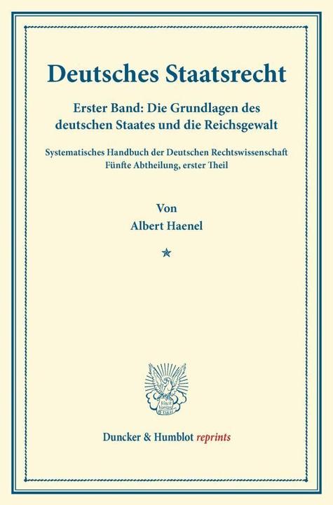 Produktbild Deutsches Staatsrecht (Deutsch, Albert Haenel, 2013)