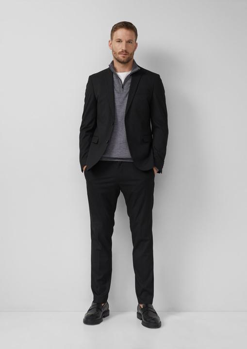 Produktbild s.Oliver Strickpullover Strickpullover aus reiner Merinowolle mit Troyer-Kragen (M)