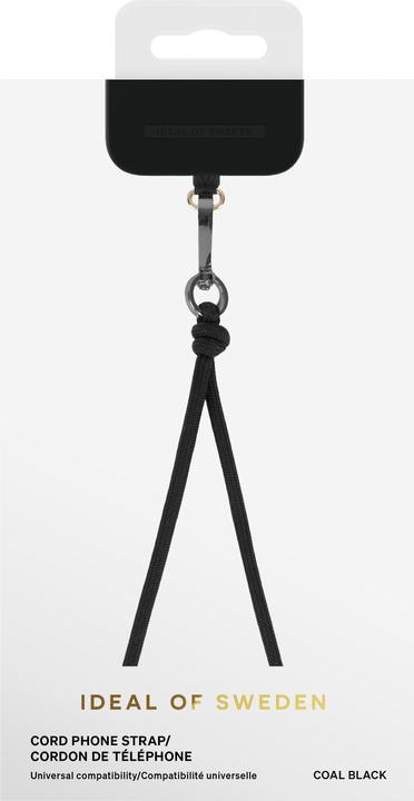 Actual product image iDeal Of Sweden for all cases with central charging connector Cord Phone Strap Coal Black